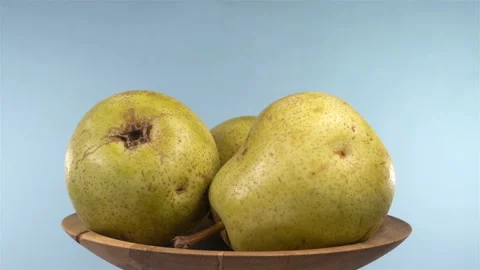 Pears on a plate rotate in 4K Stock Footage 148097644