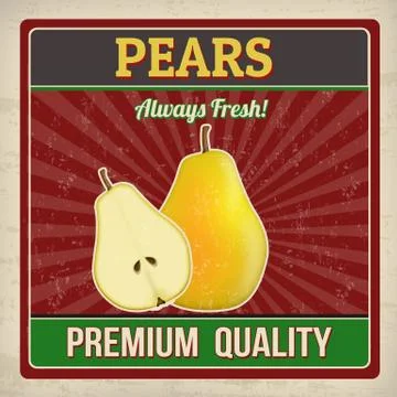 Pears retro poster Stock Illustration