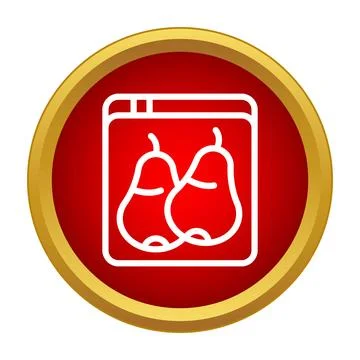 Pears on screen icon for grocery delivery app Stock Illustration