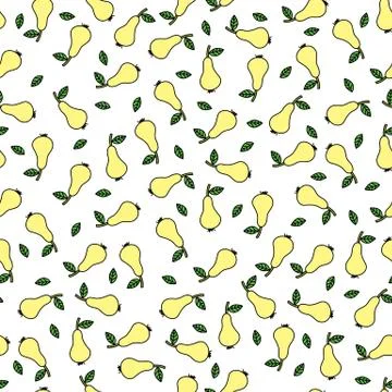 Pears seamles pattern Stock Illustration