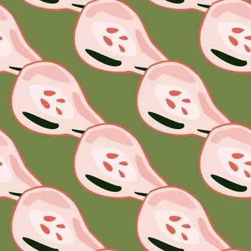 Pears of seamless pattern. Hand drawn background fruit. Stock Illustration