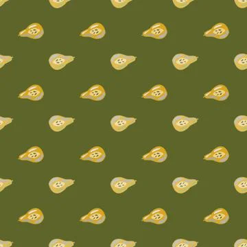 Pears of seamless pattern. Hand drawn background fruit. Stock Illustration