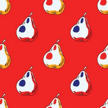 Pears seamless pattern Stock Illustration