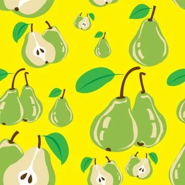 Pears seamless pattern Stock Illustration
