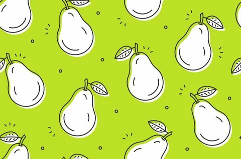 Pears seamless pattern Stock Illustration