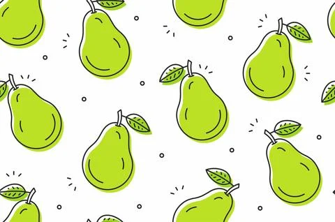 Pears seamless pattern Stock Illustration