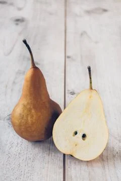 Pears on the table Stock Photos