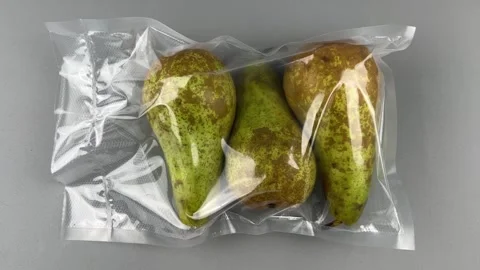 Pears in vacuum-sealed package Stock Footage 265034216