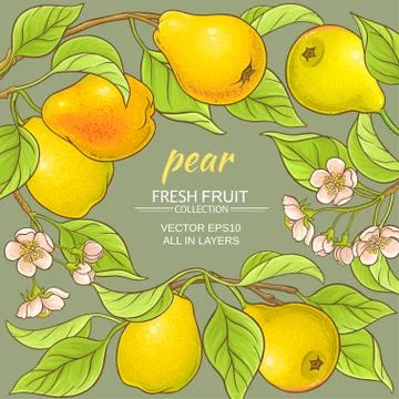 Pears vector frame Stock Illustration