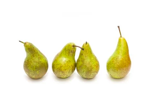 Pears on a white background. Composition of pears on a white background. Stock Photos