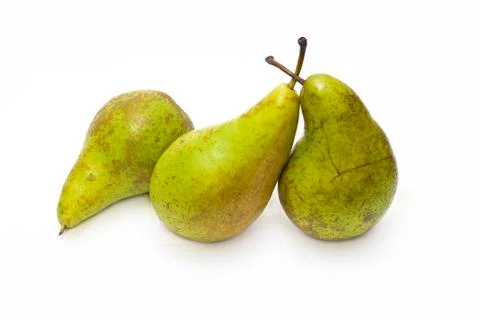 Pears on a white background. Composition of pears on a white background. Stock Photos