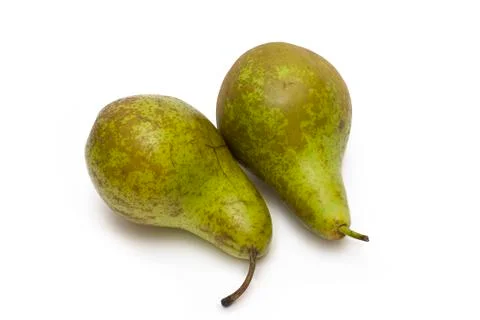 Pears on a white background. Composition of pears on a white background. Stock Photos