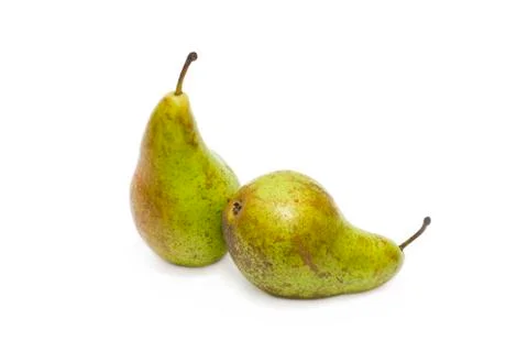 Pears on a white background. Composition of pears on a white background. Stock Photos