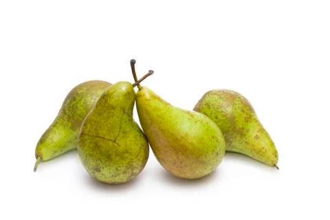 Pears on a white background. Composition of pears on a white background. Stock Photos