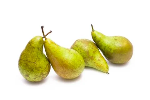 Pears on a white background. Composition of pears on a white background. Stock Photos