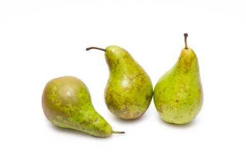 Pears on a white background. Composition of pears on a white background. Stock-Fotos