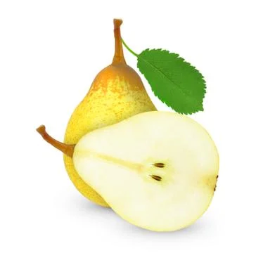 Pears on white background Stock Photos