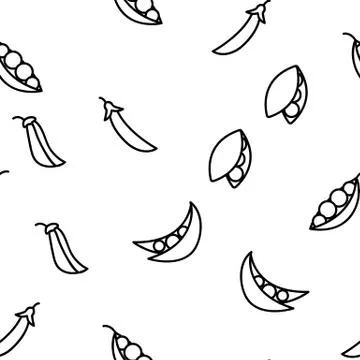 Peas Bob Vegetable Vector Seamless Pattern Illustrazione stock