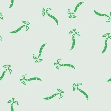 Peas green glyph seamless pattern Stock Illustration