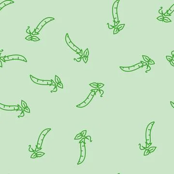 Peas green line seamless pattern 스톡 일러스트