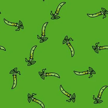 Peas green vector seamless pattern イラスト素材