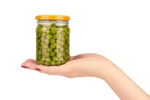Peas on a hand Stock Photos