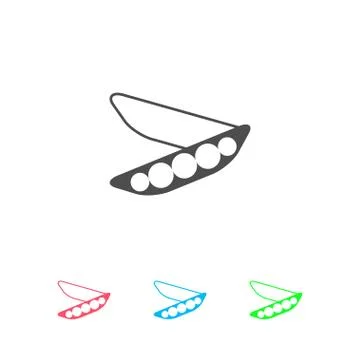 Peas icon flat. Stock Illustration
