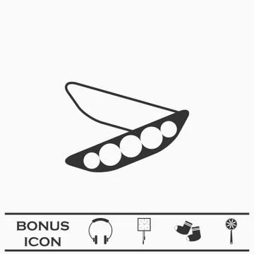 Peas icon flat. Stock Illustration