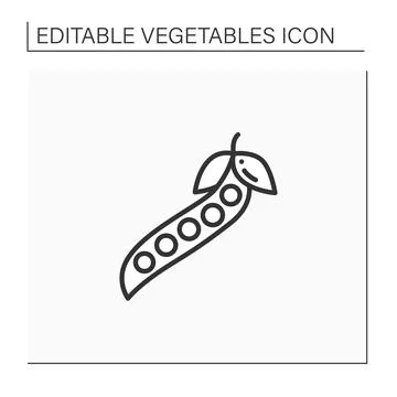 Peas line icon Stock Illustration