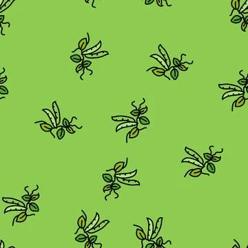 Peas plant leaf vector seamless pattern Illustrazione stock