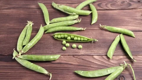 Peas in a pod closeup Stock Footage 134425577