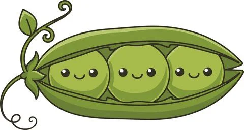 Peas in a pod, very minimal simple vector illustration Stock Illustration