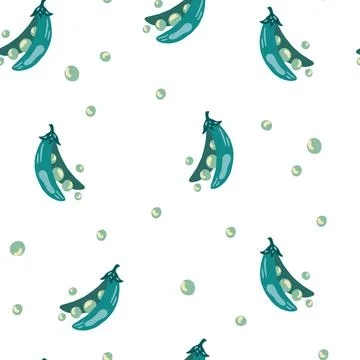 Peas seamless pattern. Organic Vegetarian Healthy Food. Farm market product.  스톡 일러스트