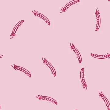 Peas seed line seamless pattern 스톡 일러스트