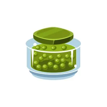 Peas In Transparent Jar Stock Illustration