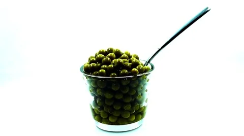 Peas on white background Stock Footage 63345648