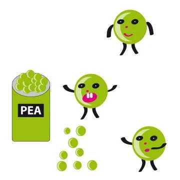 Peas on white background Illustrazione stock