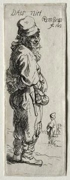 A Peasant Replying: "that's nothing", probably 1634. Rembrandt van Rijn (Du.. Stock Illustration