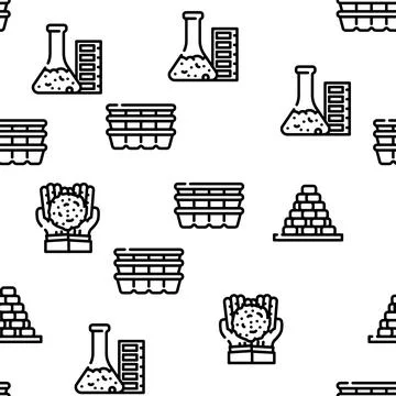 Peat Fuel Production Vector Seamless Pattern Stockillustratie