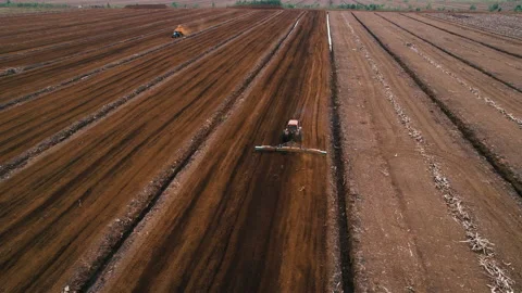 Peat Harvester Tractor on Collecting Extracting Peat. 動画素材 167388577
