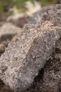 Peat or turf extraction in the Hebrides Stock Photos