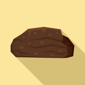 Peat stone icon, flat style Stock Illustration