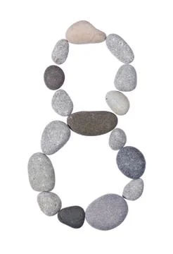 Pebble 8 isolated on white Stock Photos