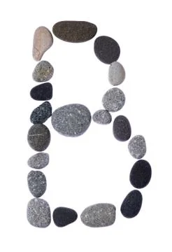Pebble b isolated on white Stock Photos