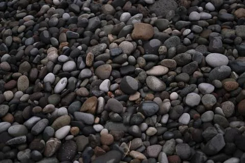 Pebble background on the beach Stock Photos