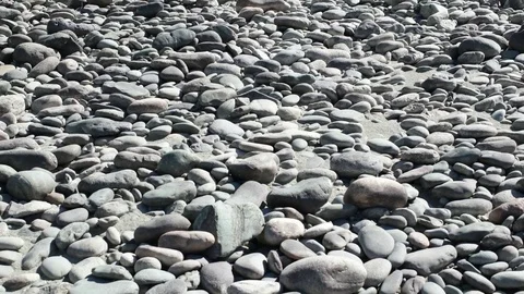 Pebble bank of mountain river. Stock Footage 69889307
