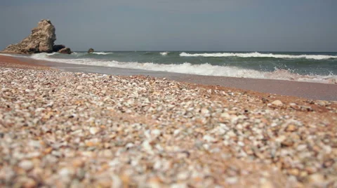 Pebble Beach Of The Black Sea Stock Footage 49383591