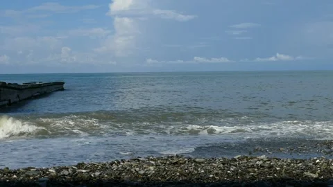 Pebble beach on the black sea Stock Footage 169328207