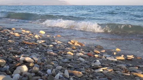 Pebble beach close up Stock Footage 127866964