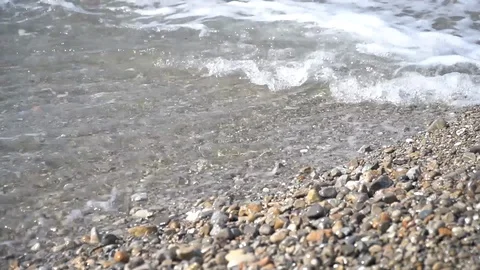 Pebble beach close up Stock Footage 128349526